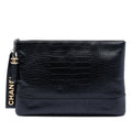 Medium Croc Embossed Calfskin Gabrielle Cosmetic Case
