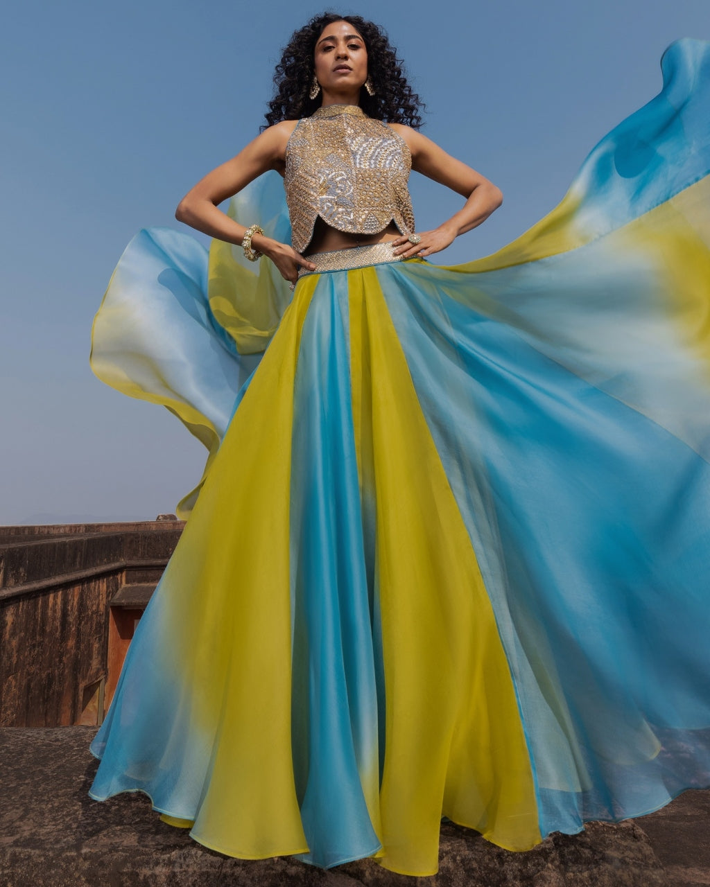 Artistic Scallop top and skirt By KYNAH, Luxury Indian Fashion & Bridal Wear