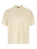 Balmain Monogram Jacquard Polo Shirt — cream
