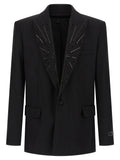Balmain Crystal-Embellished Blazer — Black