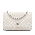 CC Quilted Perforated Lambskin Wallet On Chain