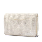 CC Quilted Perforated Lambskin Wallet On Chain