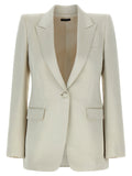 Tom Ford Duchesse Silk and Cotton Blazer — cream
