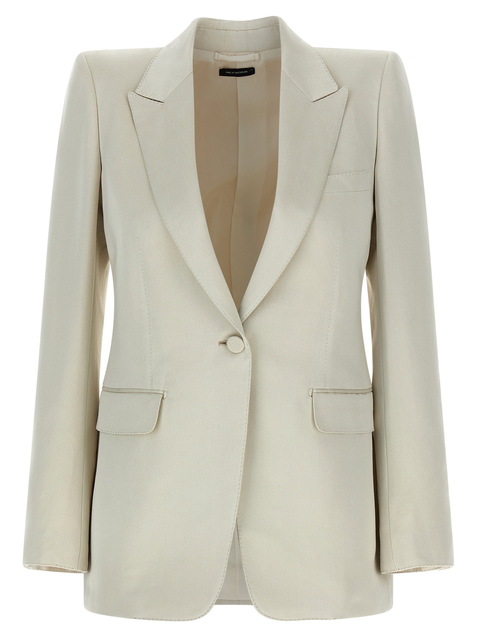 Tom Ford Duchesse Silk and Cotton Blazer — cream