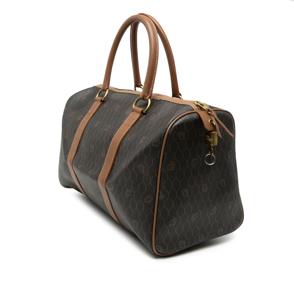 Honeycomb Coated Canvas Boston Bag