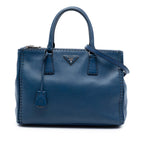 Medium City Calf Hand Stitched Galleria Double Zip Satchel