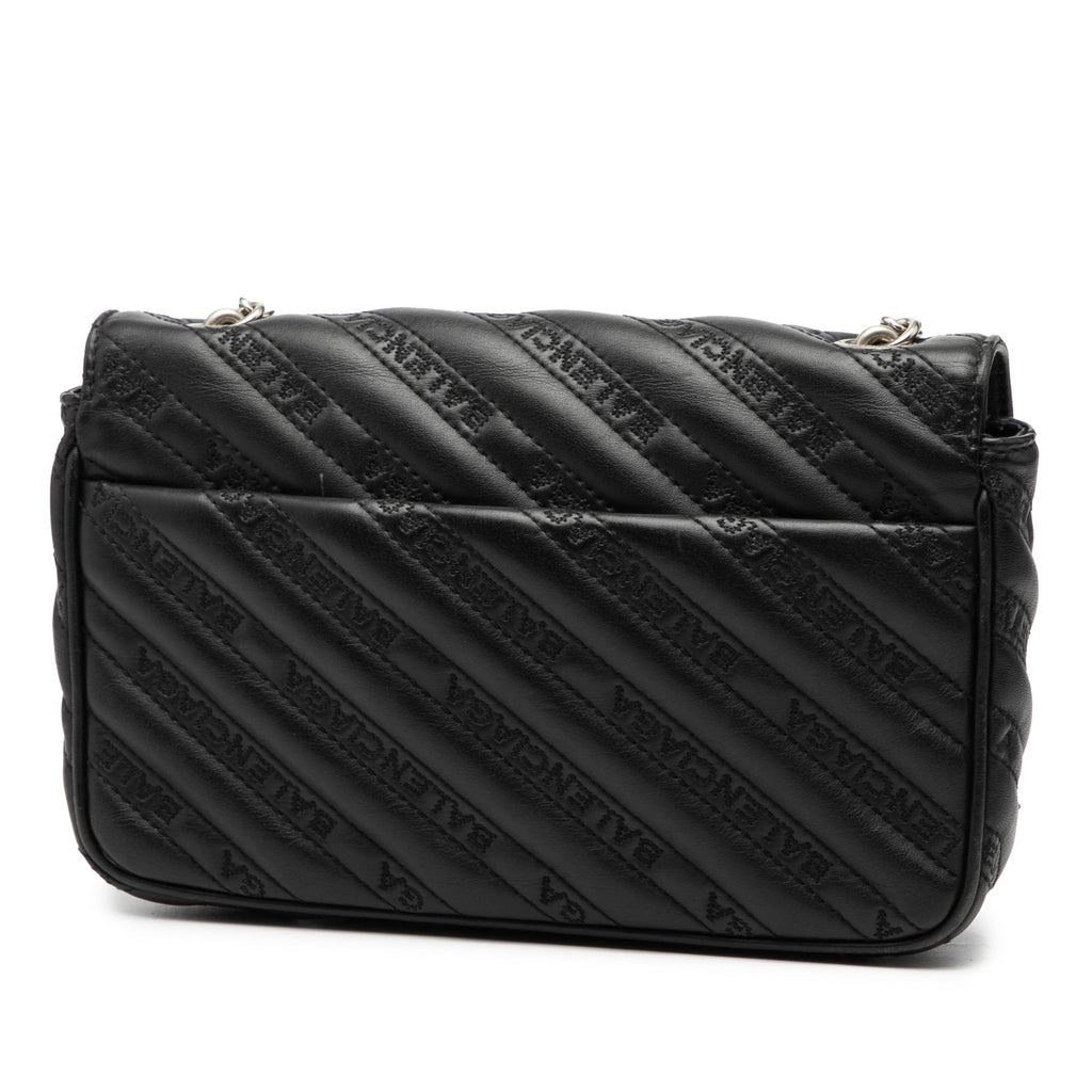 Embossed Leather Allover Logo BB Wallet on Chain