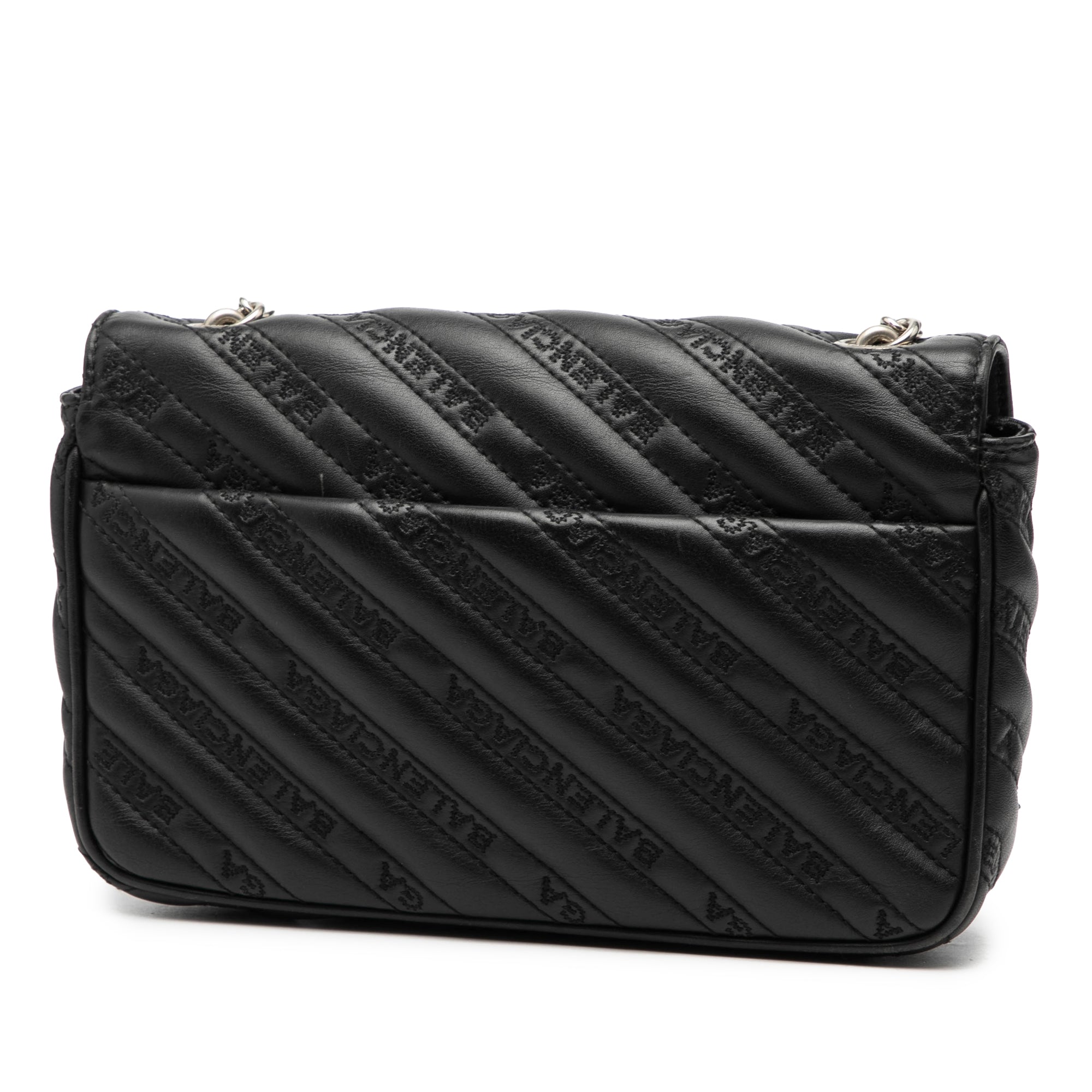 Embossed Leather Allover Logo BB Wallet on Chain