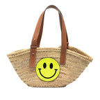 Paulas Ibiza Smiley Small Raffia Basket Tote