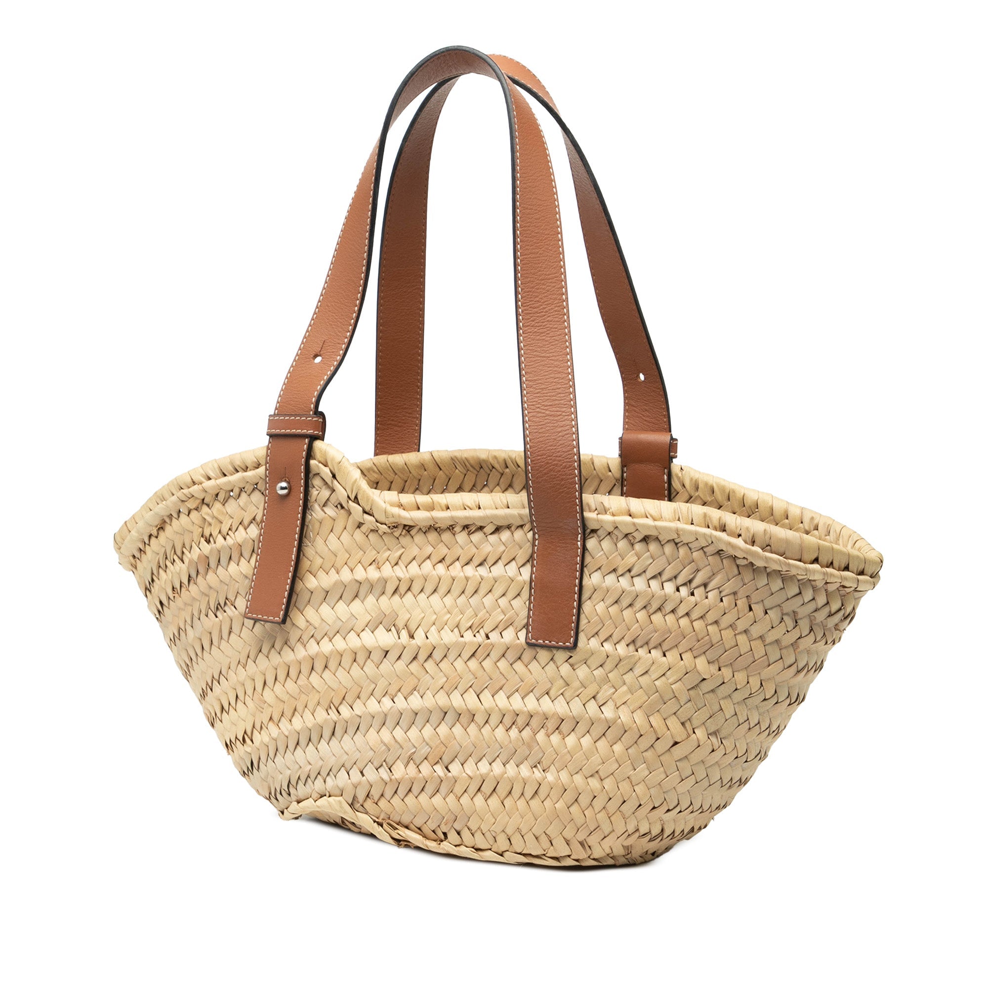 Paulas Ibiza Smiley Small Raffia Basket Tote
