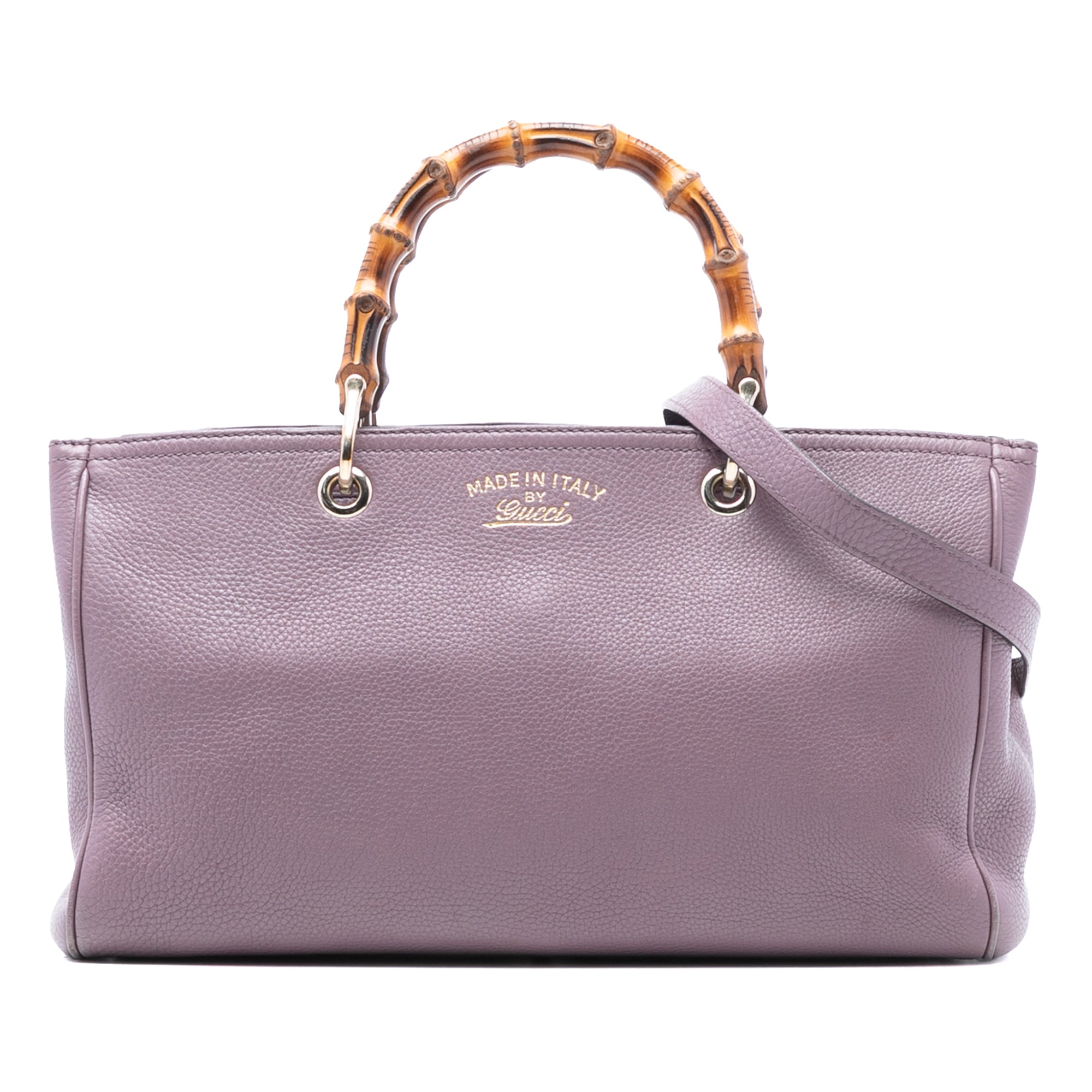 Medium Calfskin Bamboo Shopper Satchel
