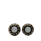 Resin and Gold Plated CC Button Clip On Earrings