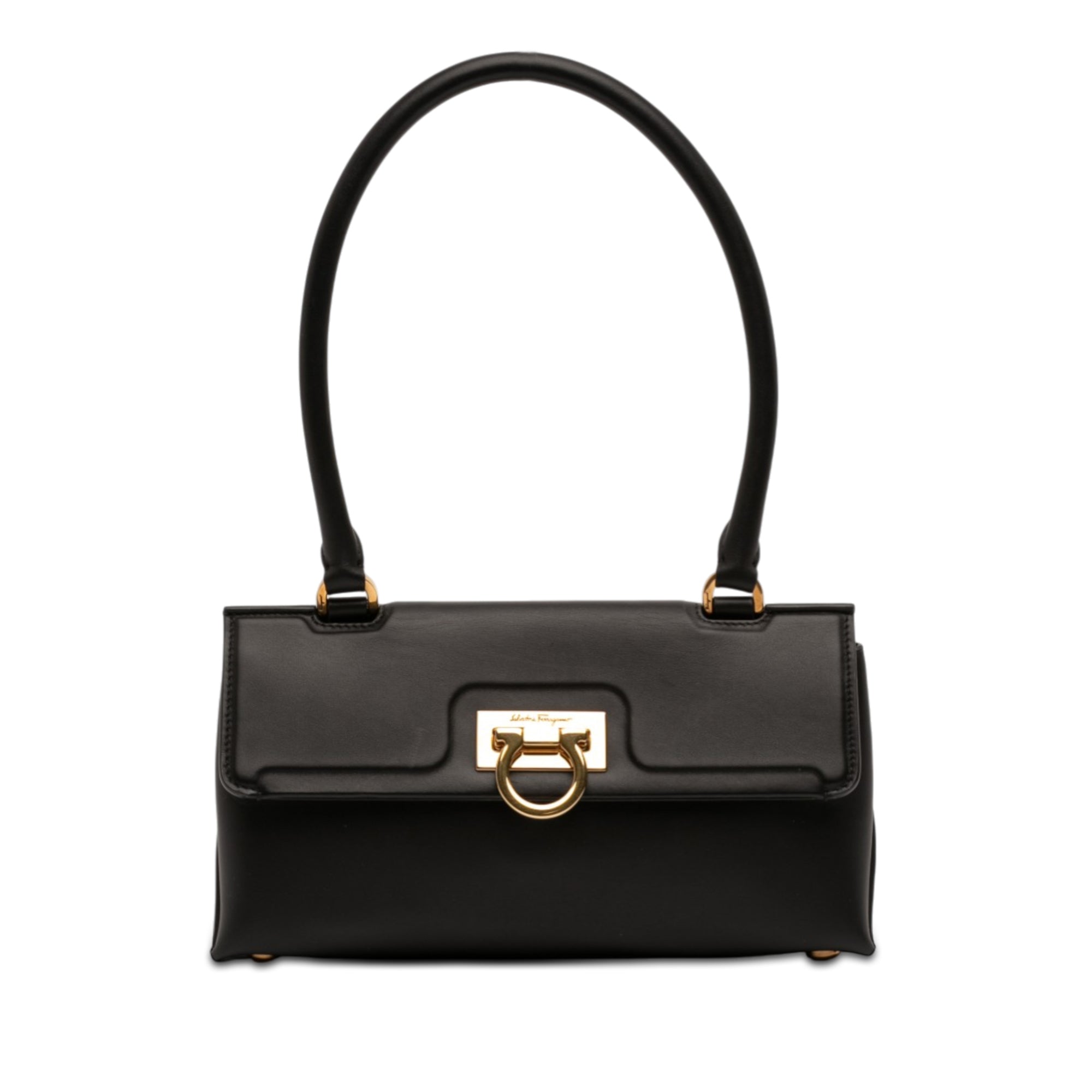 Leather Gancini Trifolio Swing Top Handle Bag