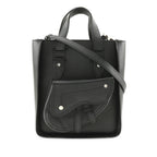 Mini Grained Calfskin Saddle Tote
