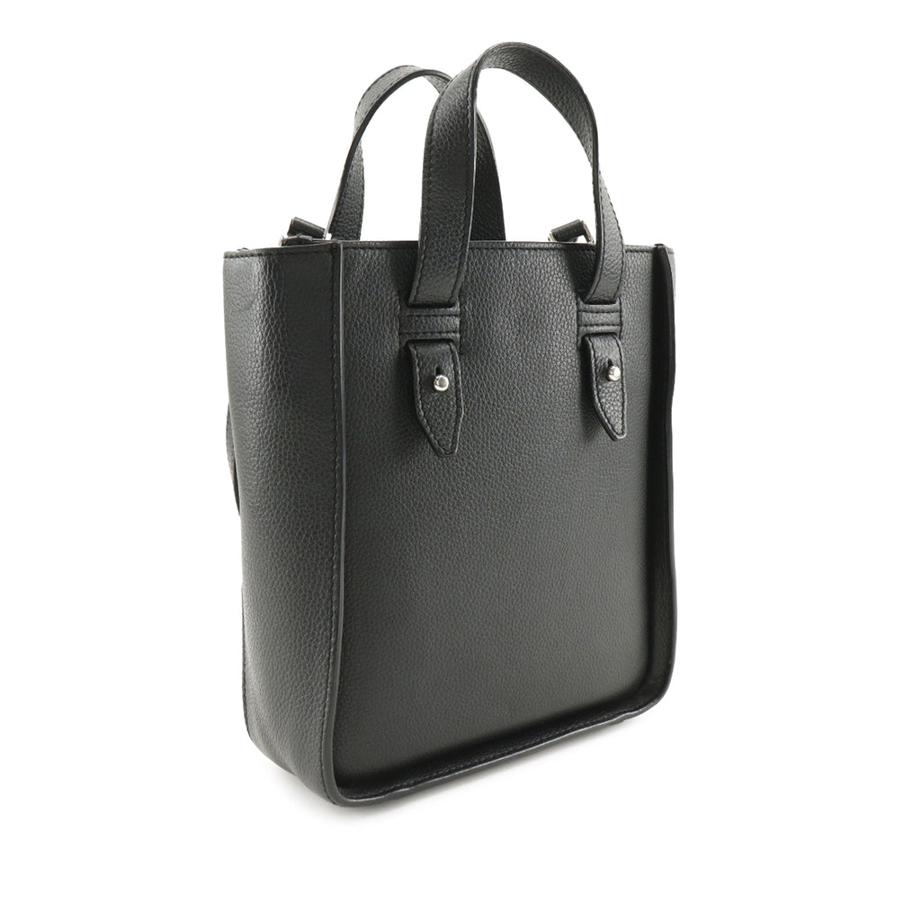 Mini Grained Calfskin Saddle Tote