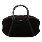 Suede Bamboo Handbag