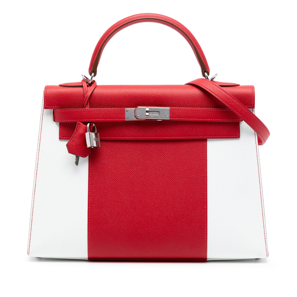 Bicolor Epsom Kelly Flag Sellier 32