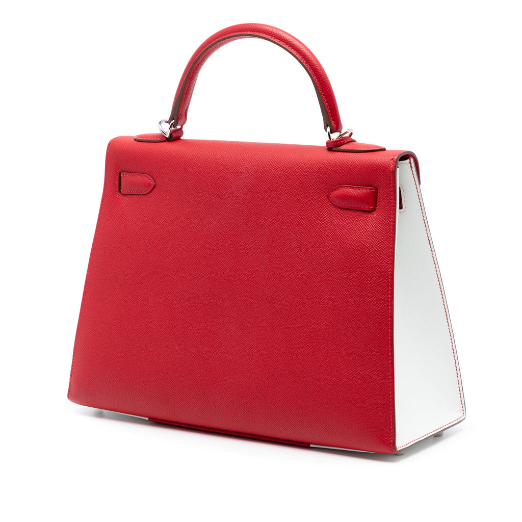 Bicolor Epsom Kelly Flag Sellier 32