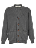 Golden Goose Logo-Patch Cotton Cardigan — Charcoal