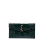 Croc Embossed Leather Uptown Pouch