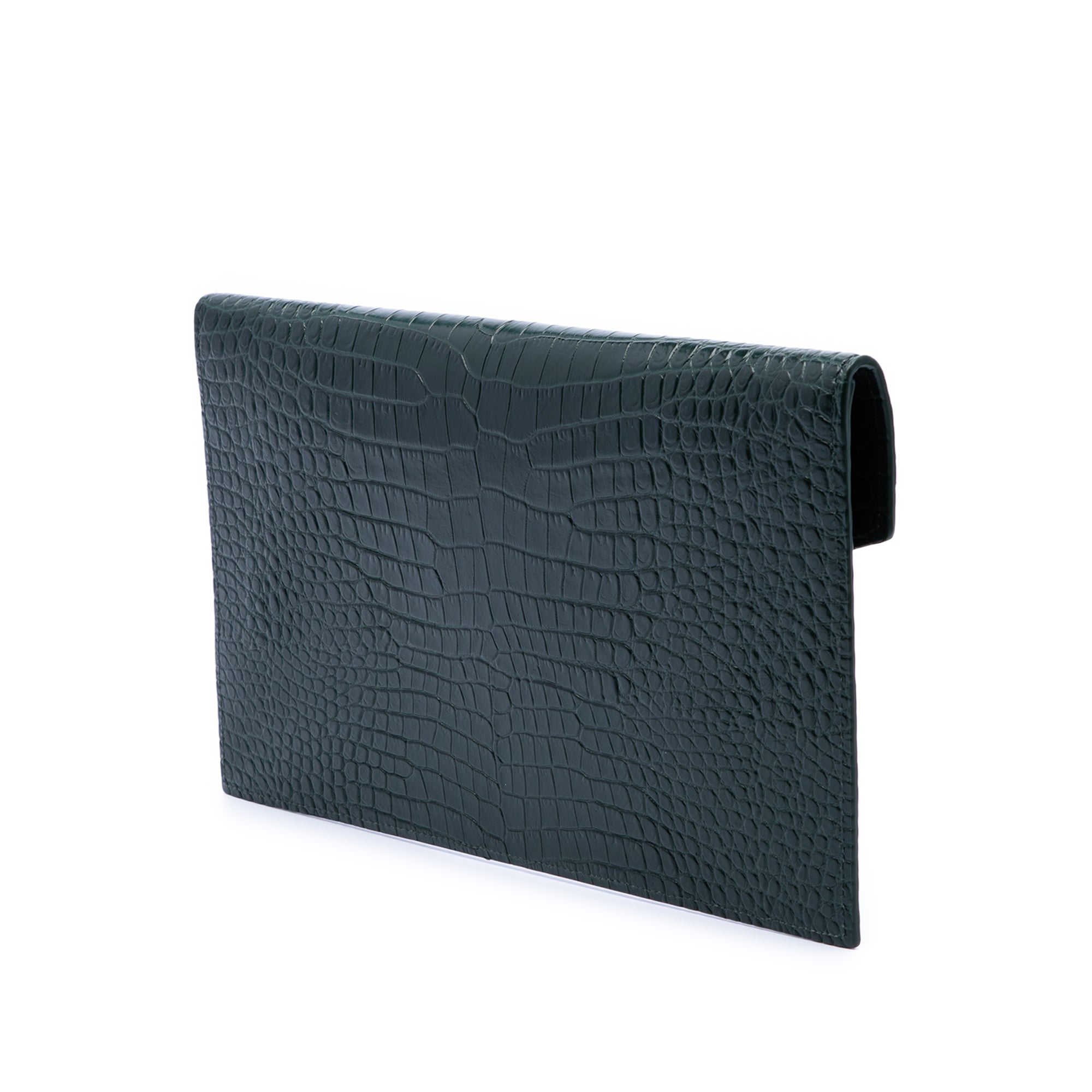 Croc Embossed Leather Uptown Pouch