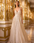 Ivory Mirror Work Gown By KYNAH, Luxury Indian Fashion & Bridal Wear