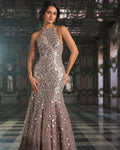 Fit & Flare Mirror Work Gown By KYNAH, Luxury Indian Fashion & Bridal Wear