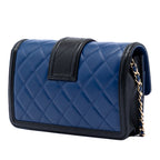 Bicolor Quilted Lambskin Elegant CC Flap Wallet on Chain