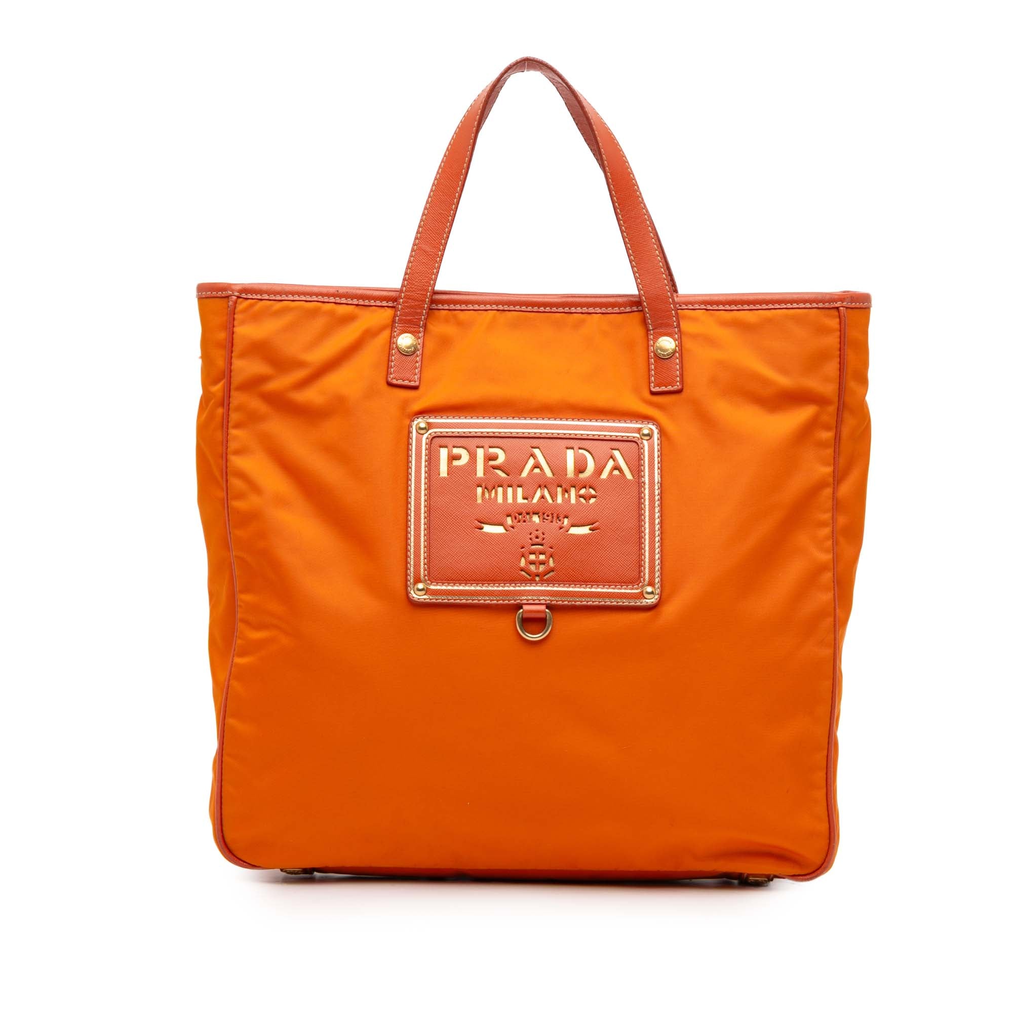 Saffiano Trimmed Tessuto Logo Oro Satchel