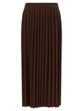 Fabiana Filippi Knitted Pleated Skirt — Brown