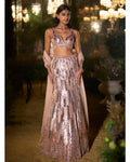 Rose Gold Fit & Flare Skirt Set By KYNAH, Luxury Indian Fashion & Bridal Wear