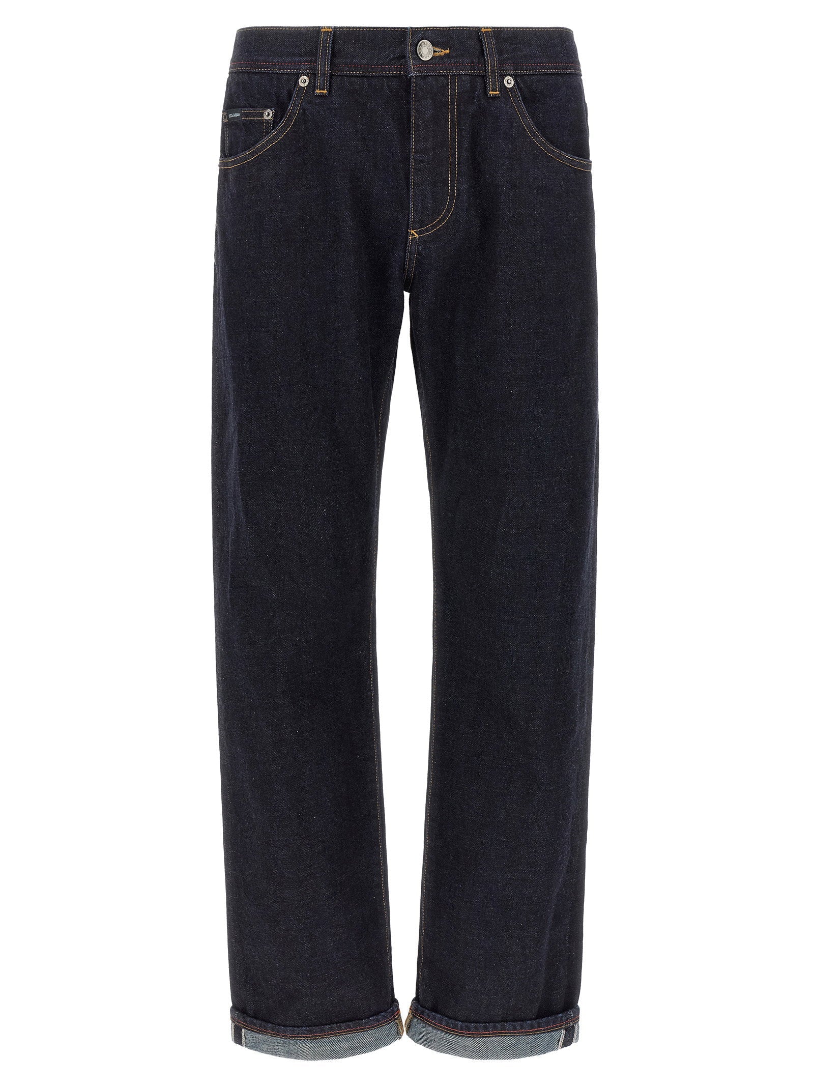 Dolce & Gabbana DG Logo Embroidery Jeans — Navy