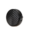 Chevron Calfskin Round Vinyle Camera Bag