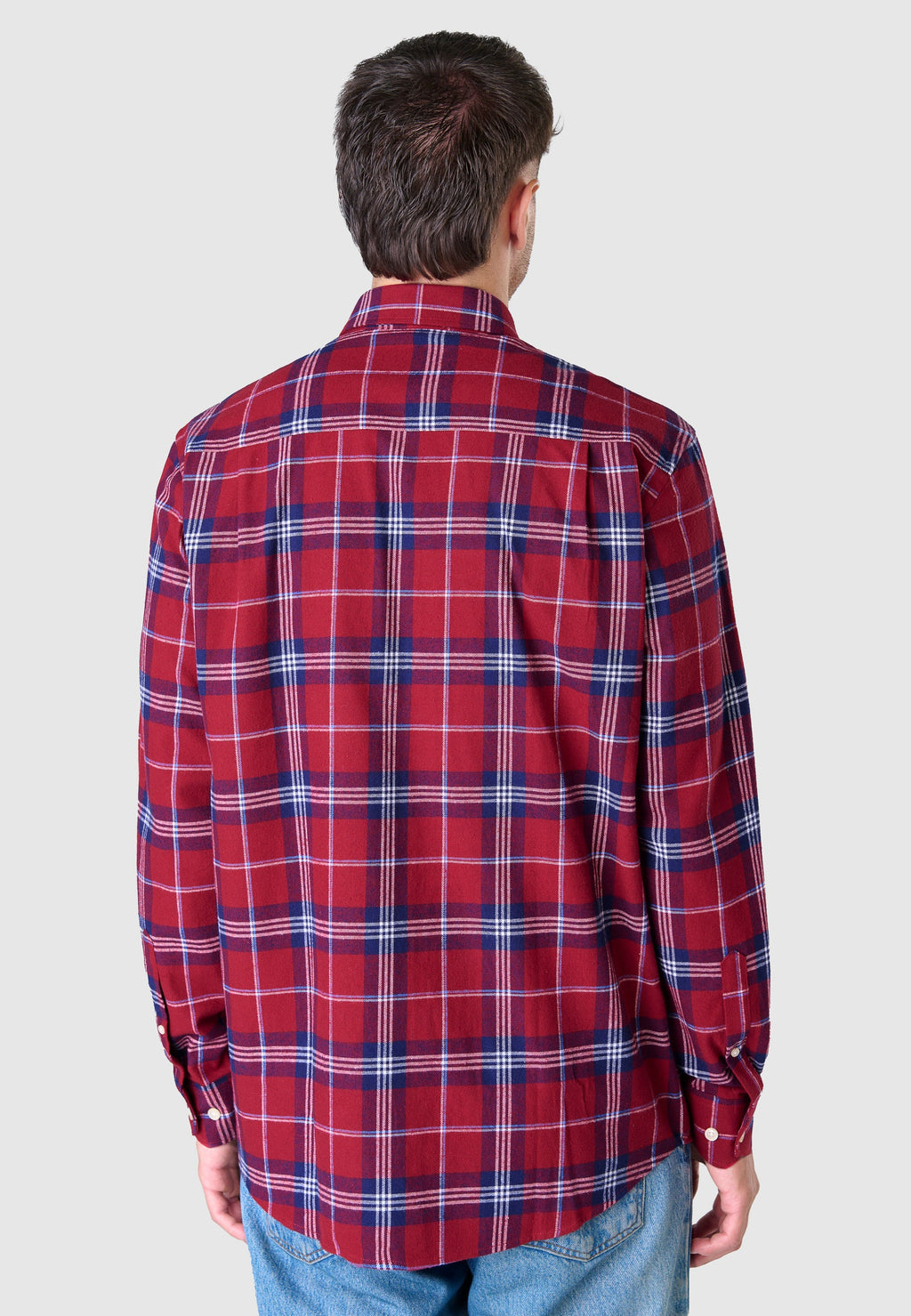 Camisa Hombre Franela Cuadros Algodón Invierno Premium con Bolsillo - Rojo 0401_94