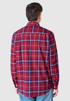 Camisa Hombre Franela Cuadros Algodón Invierno Premium con Bolsillo - Rojo 0401_94