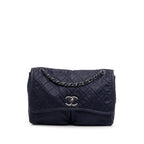 Large Quilted Calfskin Natural Beauty Split Pocket Flap