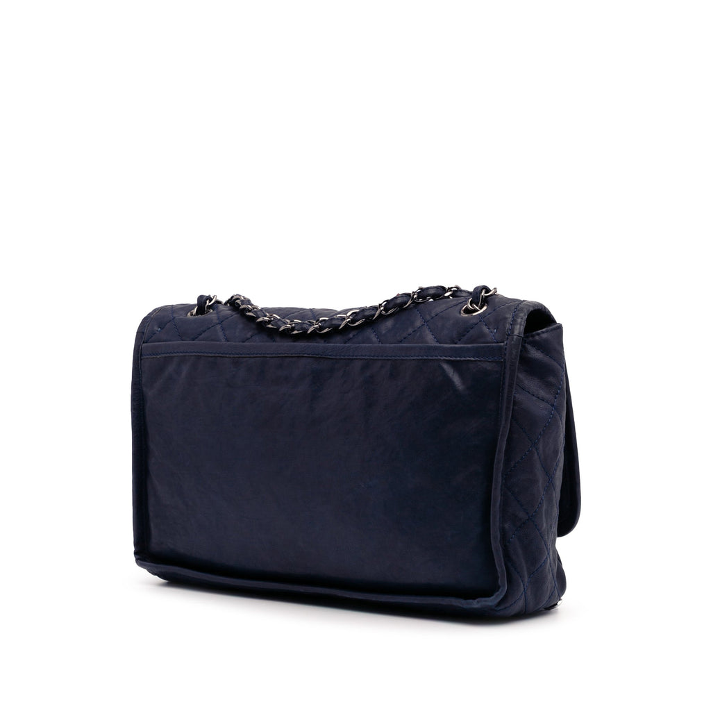 Large Quilted Calfskin Natural Beauty Split Pocket Flap