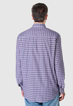 Camisa Hombre Manga Larga Popelín Cuadros con Bolsillo Easy Iron Extrasuave - Rojo 0308_94