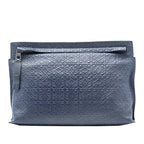 Embossed Anagram Leather Repeat T Clutch