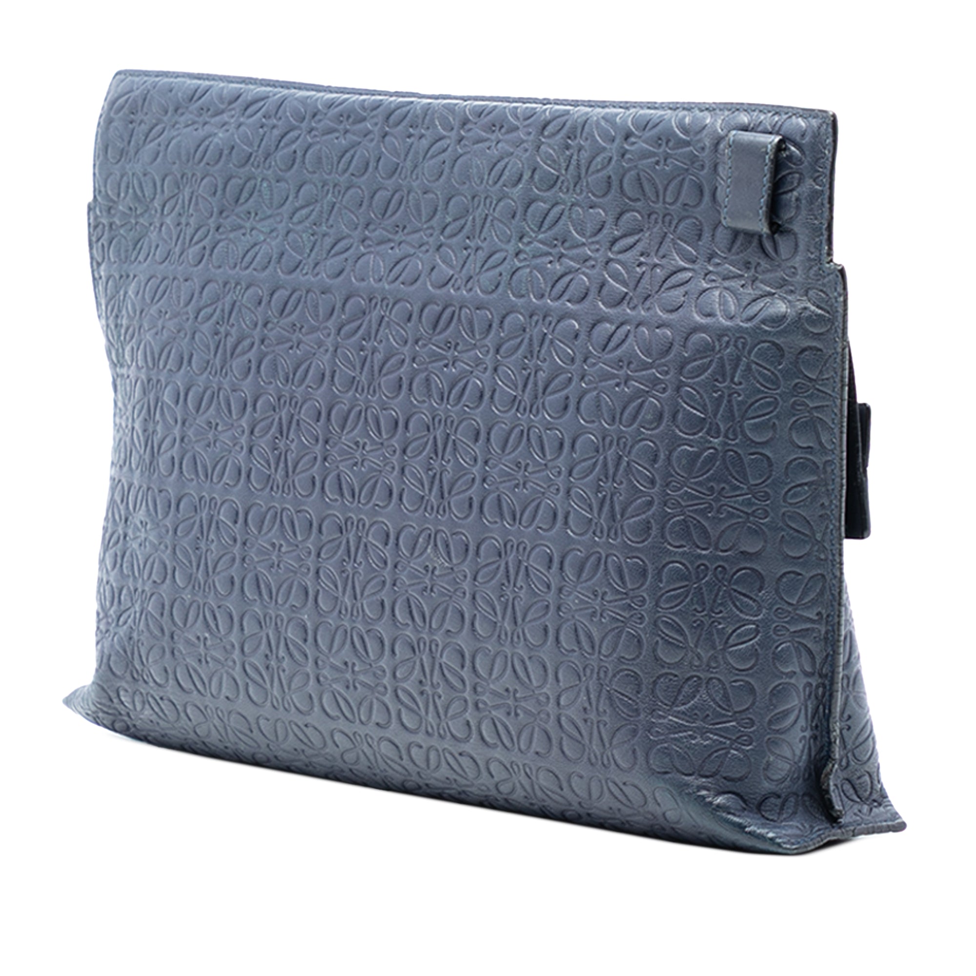 Embossed Anagram Leather Repeat T Clutch