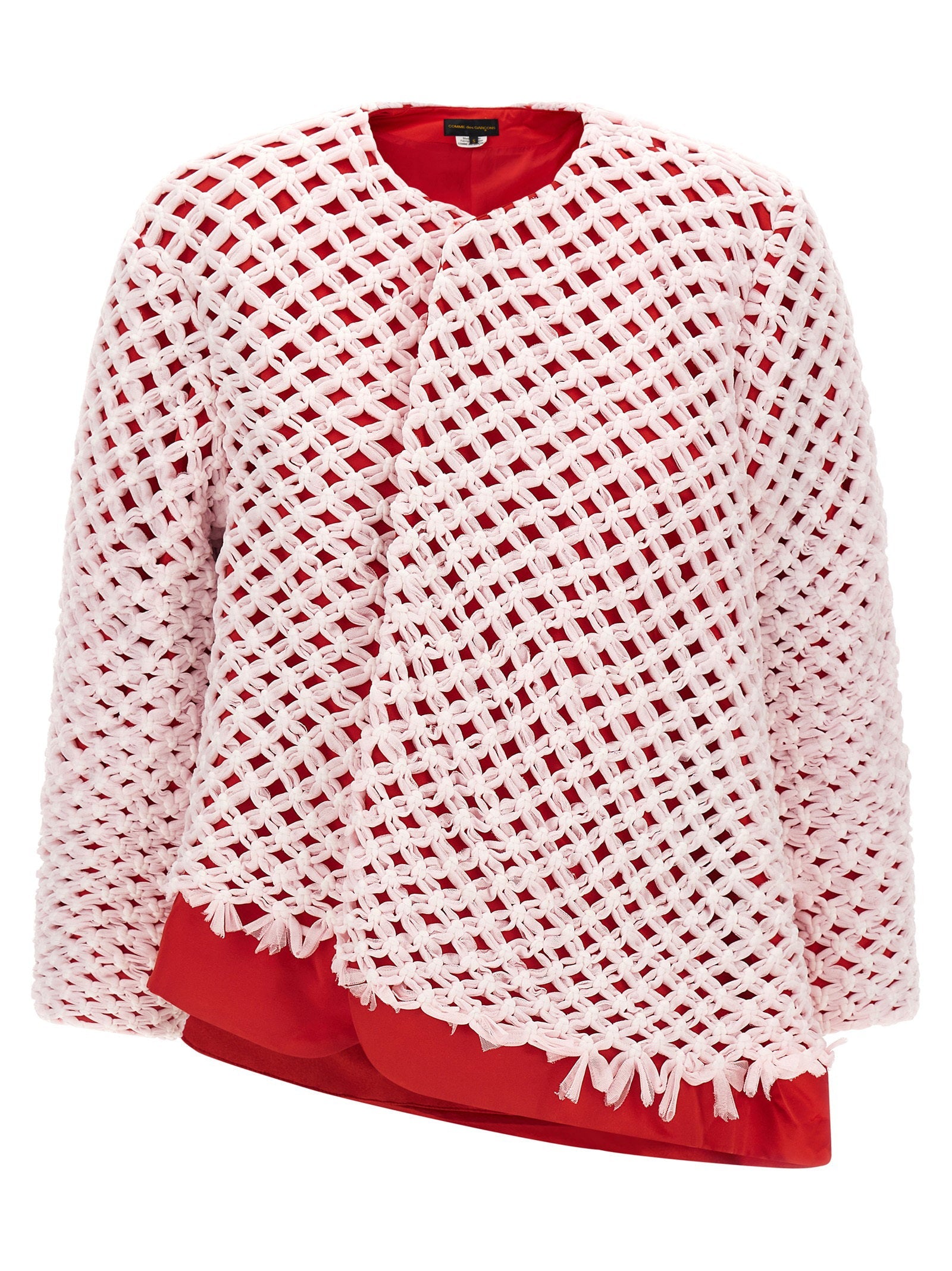 Comme Des Garcons Tulle Weave Blazer — Pink