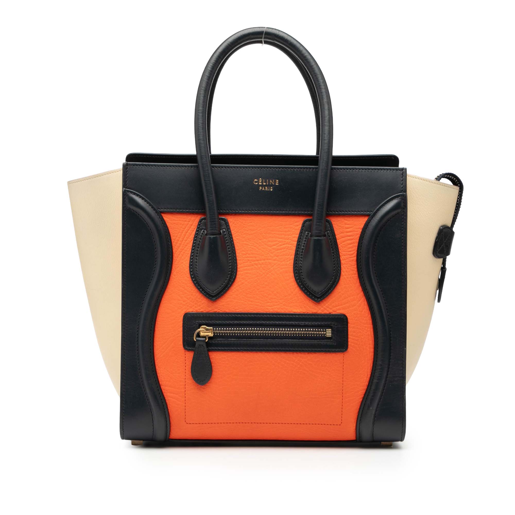 Micro Tricolor Leather Luggage Tote