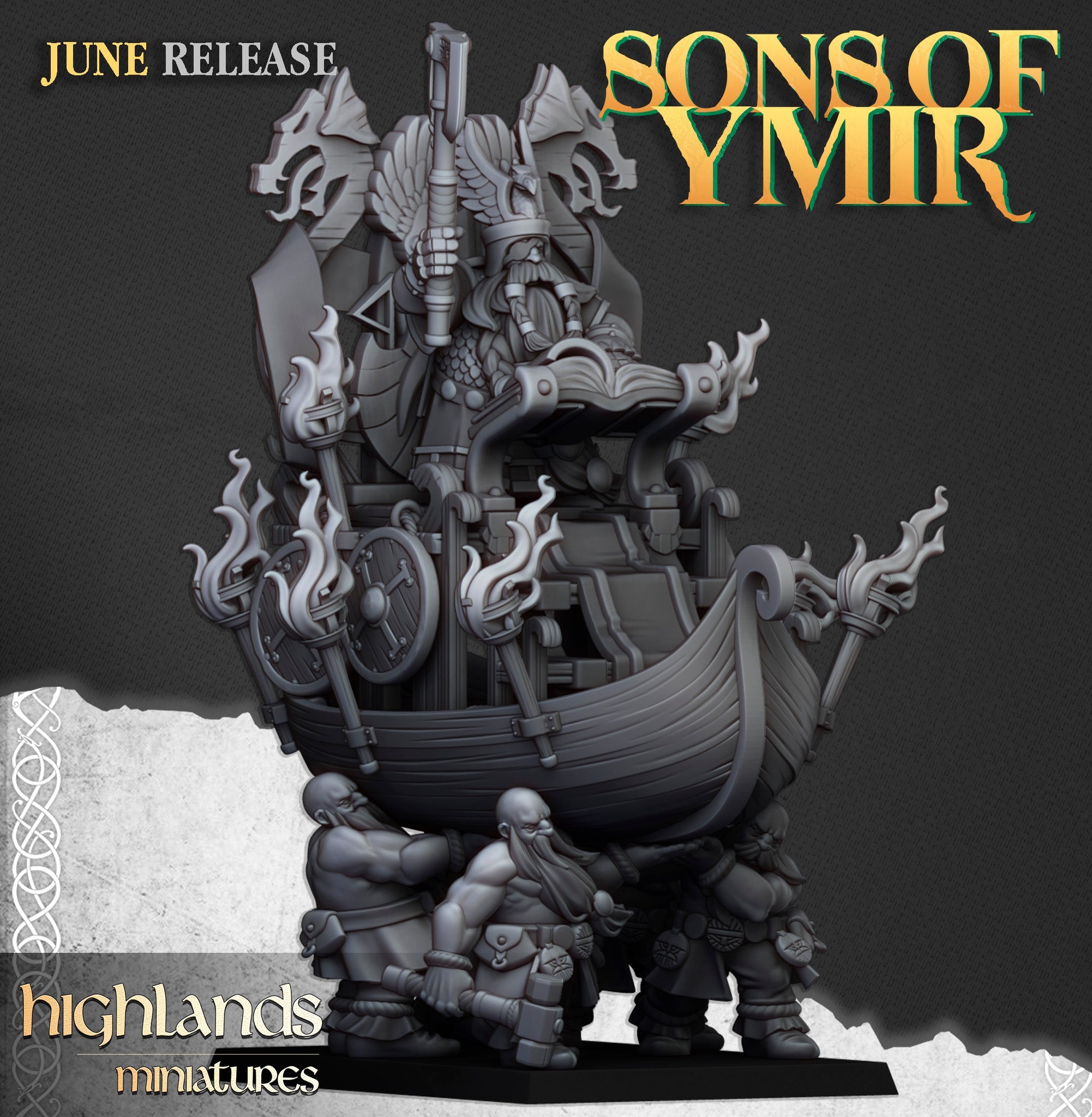 Great Dwarf King on Throne, Highlands Miniatures