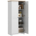 172cm Freestanding Kitchen Pantry Cupboard with 2 Doors and Shelves, White