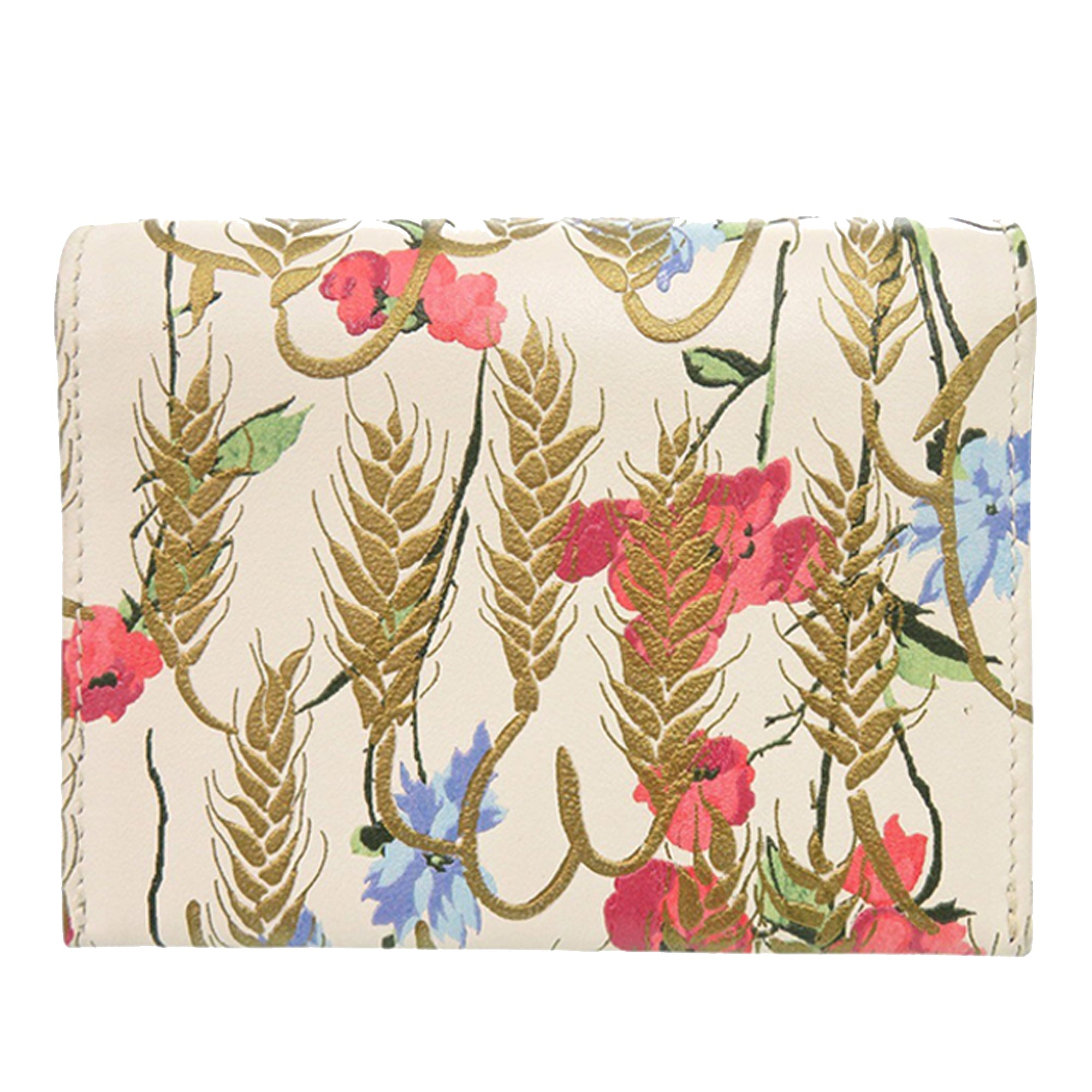Calfskin Hibiscus Card Holder with Chain