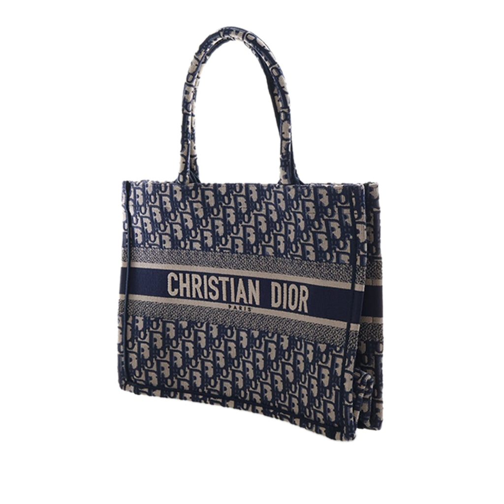 Medium Oblique Embroidered Canvas Book Tote