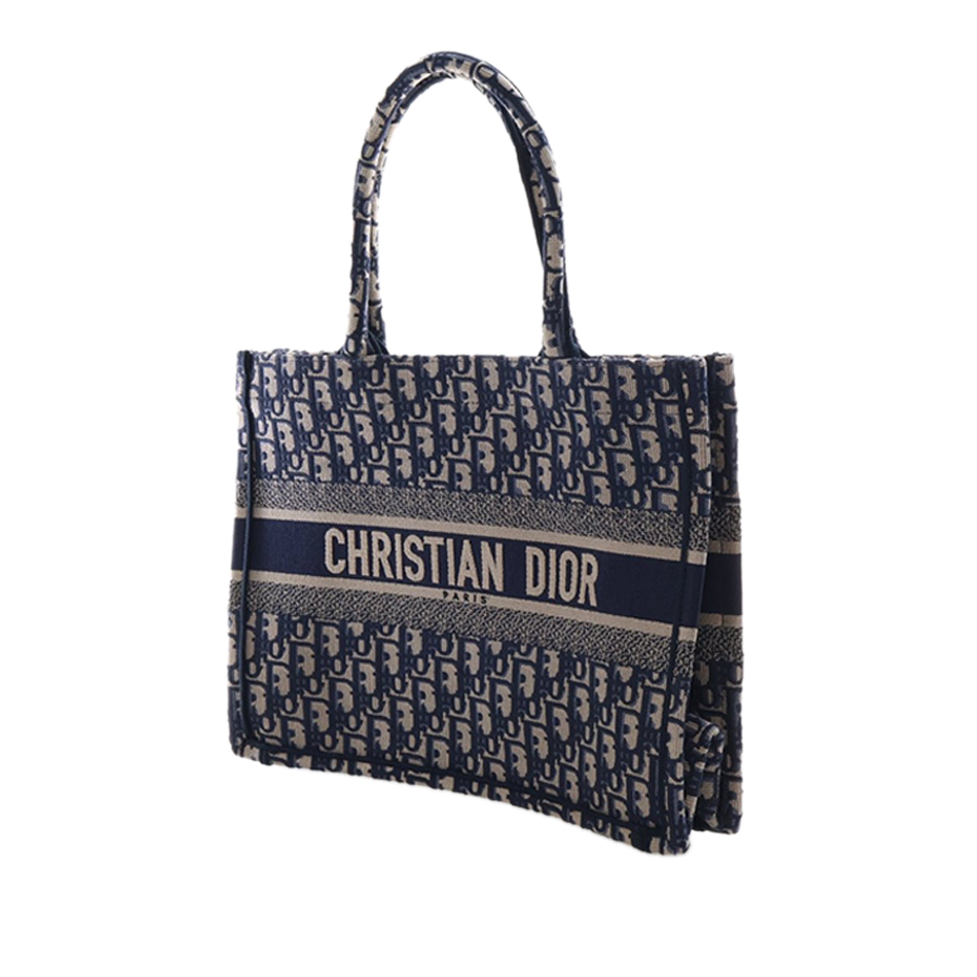 Medium Oblique Embroidered Canvas Book Tote