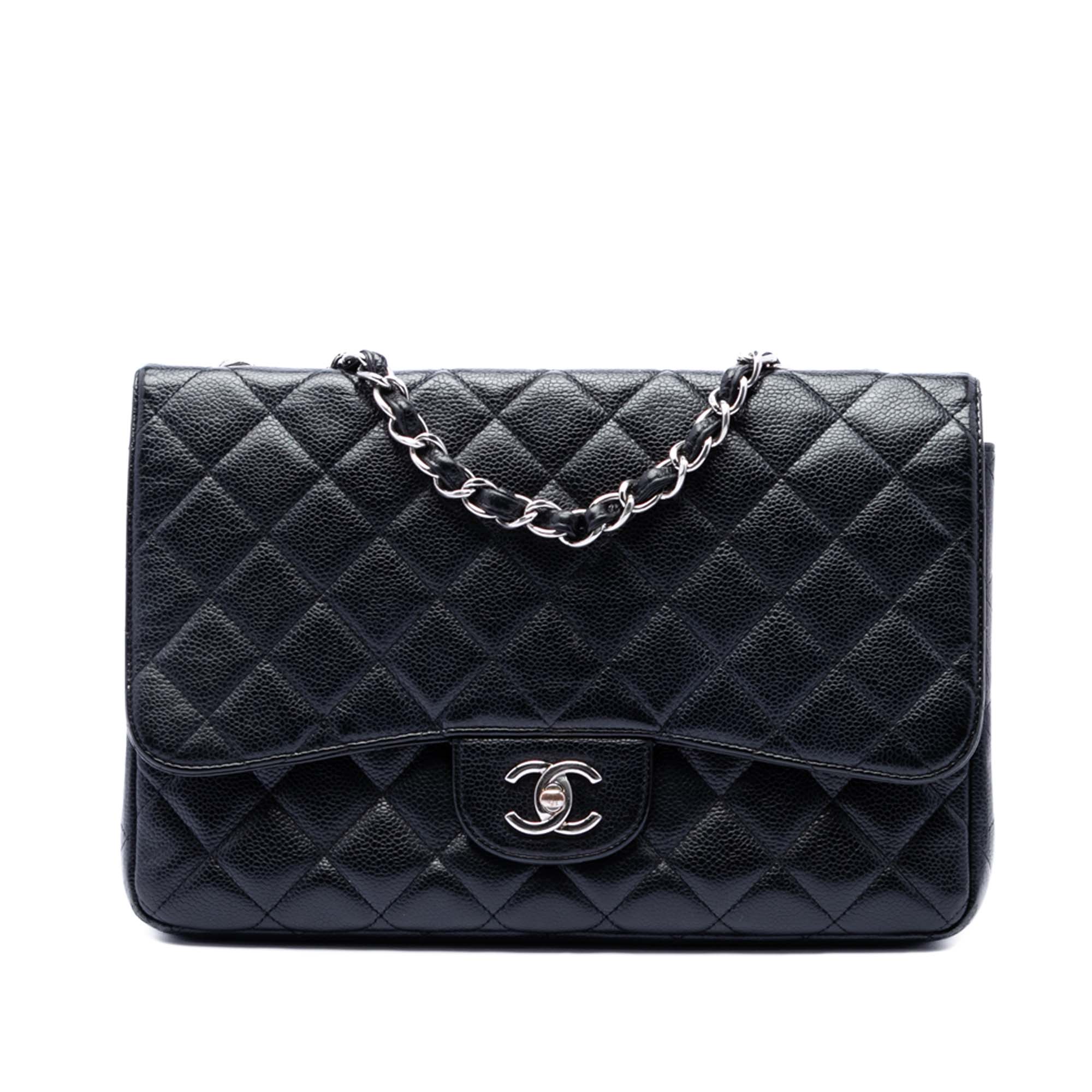 Jumbo Classic Caviar Single Flap
