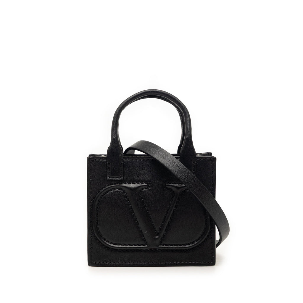 Mini Leather VLogo Walk Tote
