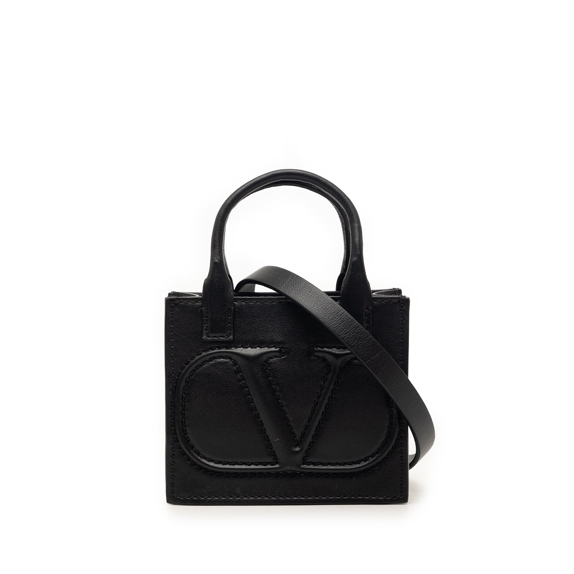 Mini Leather VLogo Walk Tote